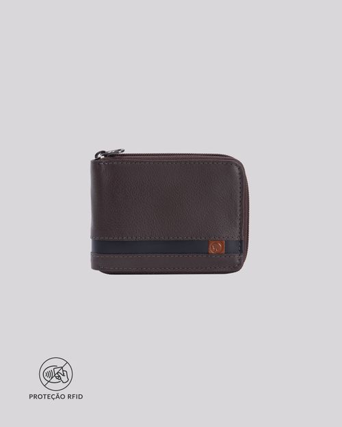 Carteira Masculina Couro Clássica Zíper | Siena