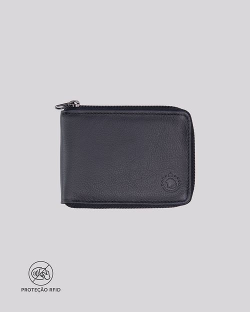 Carteira Masculina Couro Clássica Zíper| Madrid